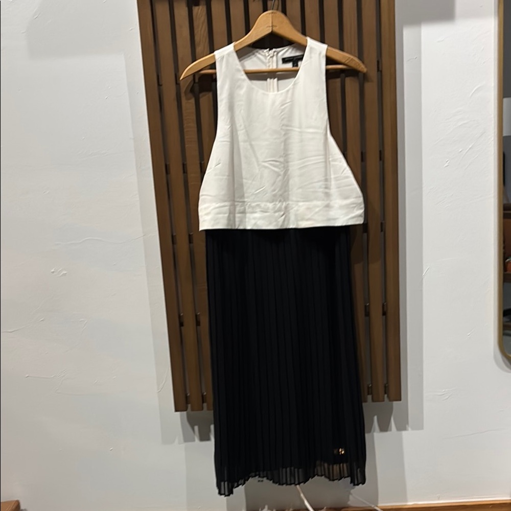 Banana Republic Cream Pleated Midi Dress